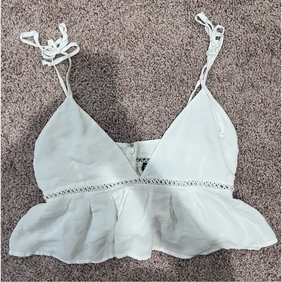 For Love and Lemons White Crop Top - Picture 3 of 4